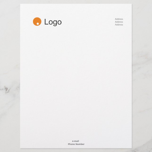 Simple Monochrome Corporate Custom Letterhead (Front)
