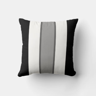 Simple Monochrome Stripe 16" Square Throw Pillow