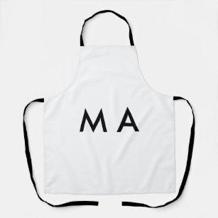 Simple monogram add your name letter man minimal  apron