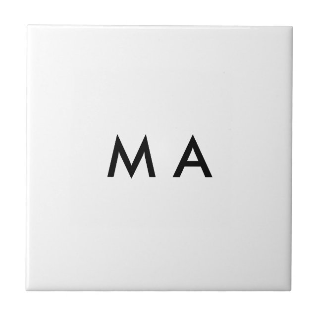 Simple monogram add your name letter man minimal  ceramic tile (Front)