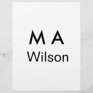 Simple monogram add your name letter man minimal flyer