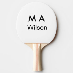 Simple monogram add your name letter man minimal ping pong paddle