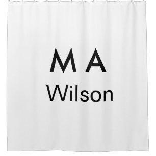 Simple monogram add your name letter man minimal shower curtain