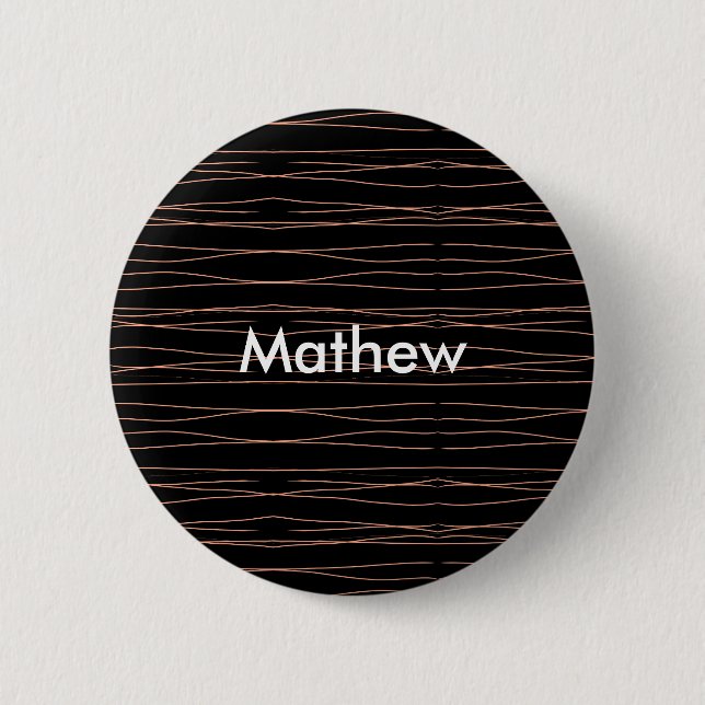 Simple monogram add your name letter man minimal t 6 cm round badge (Front)