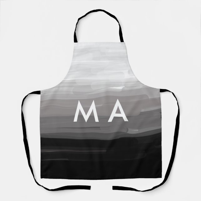 Simple monogram add your name letter man minimal t apron (Front)
