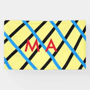 Simple monogram add your name letter man minimal t banner