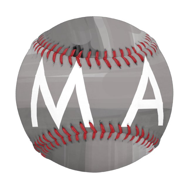 Simple monogram add your name letter man minimal t baseball (Front)