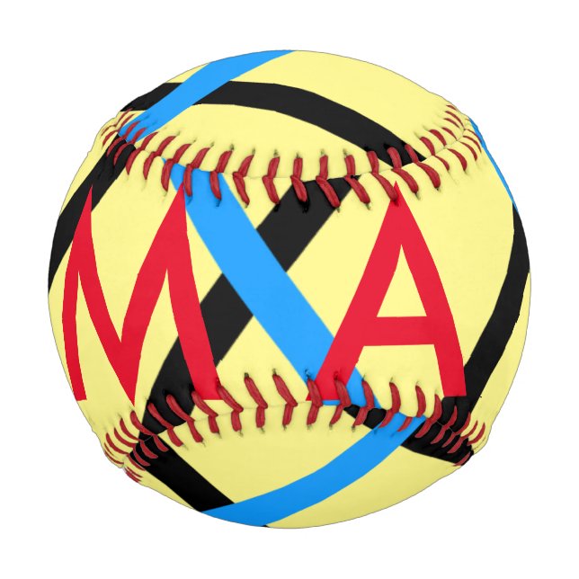 Simple monogram add your name letter man minimal t baseball (Front)
