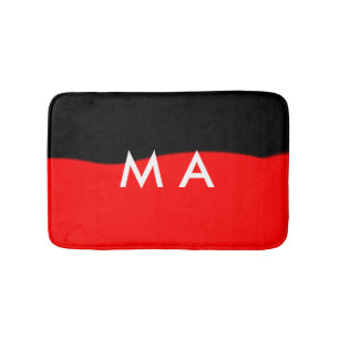 Simple monogram add your name letter man minimal t bath mat