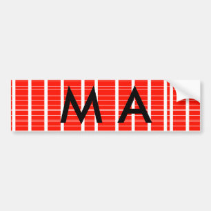 Simple monogram add your name letter man minimal t bumper sticker