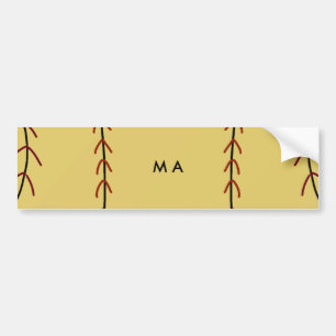Simple monogram add your name letter man minimal t bumper sticker