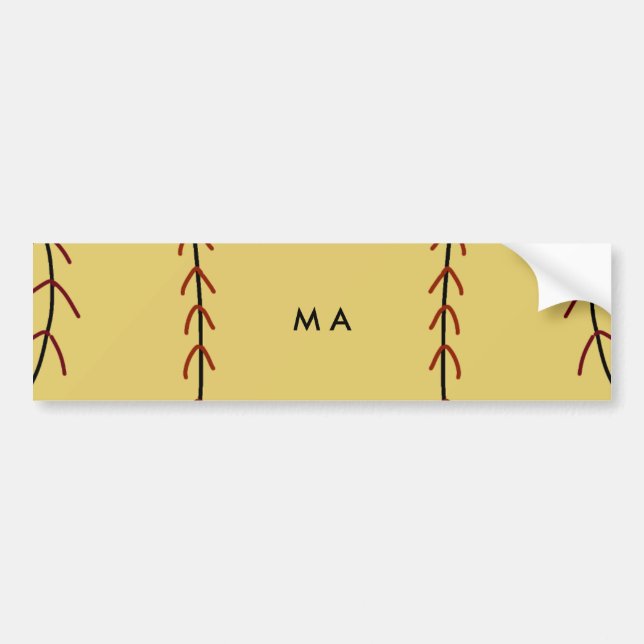 Simple monogram add your name letter man minimal t bumper sticker (Front)