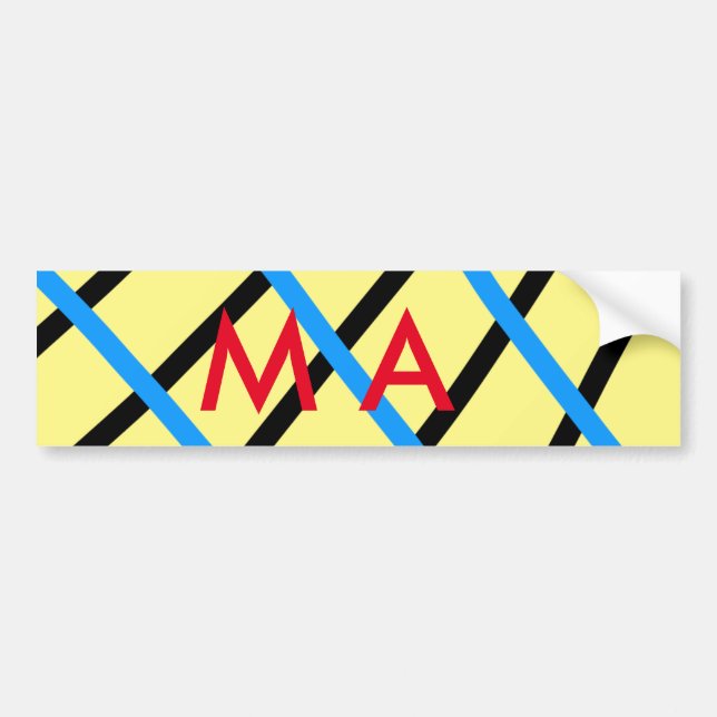 Simple monogram add your name letter man minimal t bumper sticker (Front)