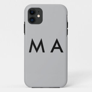 Simple monogram add your name letter man minimal t iPhone 11 case