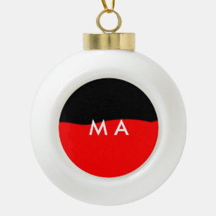 Simple monogram add your name letter man minimal t ceramic ball christmas ornament