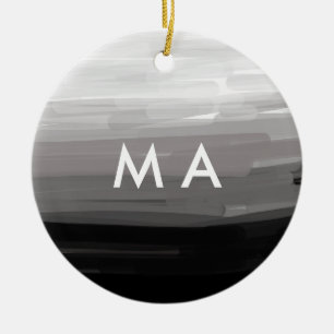 Simple monogram add your name letter man minimal t ceramic ornament