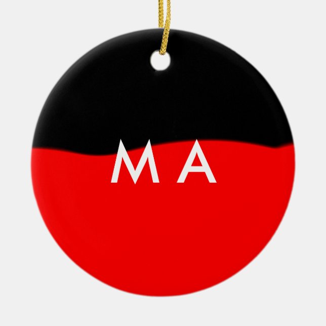 Simple monogram add your name letter man minimal t ceramic ornament (Front)