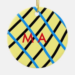 Simple monogram add your name letter man minimal t ceramic ornament