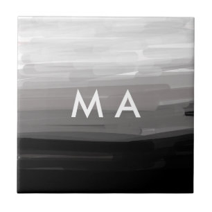 Simple monogram add your name letter man minimal t ceramic tile