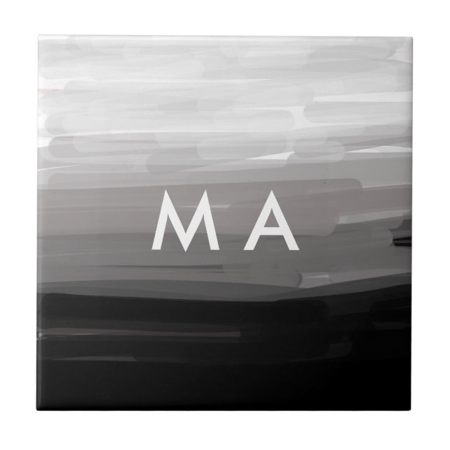 Simple monogram add your name letter man minimal t ceramic tile (Front)