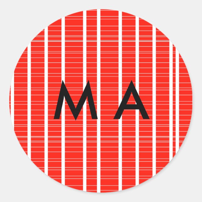 Simple monogram add your name letter man minimal t classic round sticker (Front)