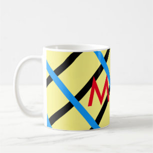 Simple monogram add your name letter man minimal t coffee mug
