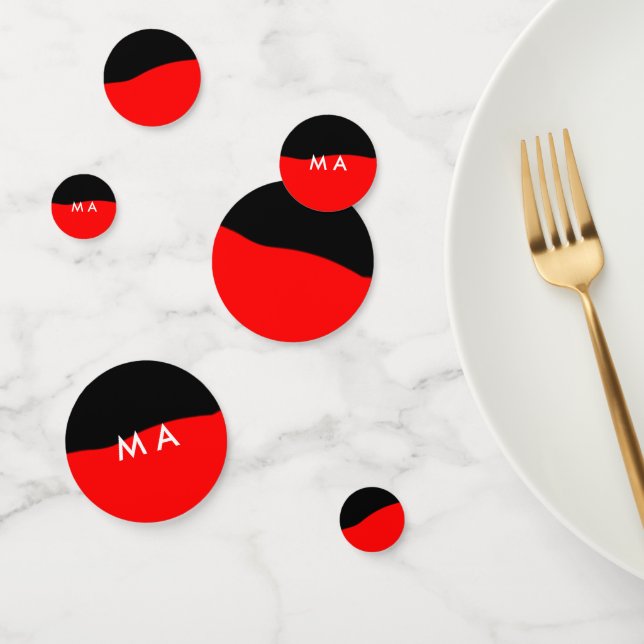 Simple monogram add your name letter man minimal t confetti (Group)