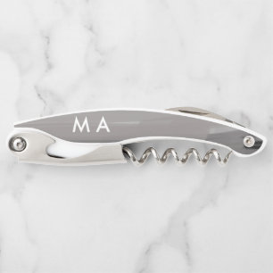 Simple monogram add your name letter man minimal t corkscrew