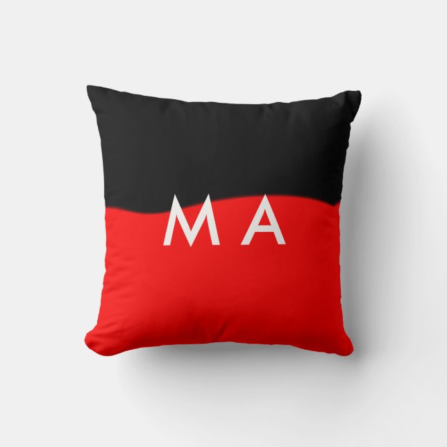 Simple monogram add your name letter man minimal t cushion (Front)