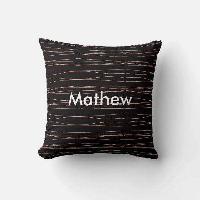 Simple monogram add your name letter man minimal t cushion (Front)