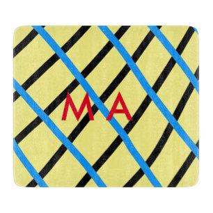 Simple monogram add your name letter man minimal t cutting board