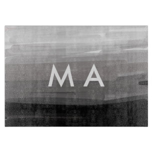 Simple monogram add your name letter man minimal t cutting board