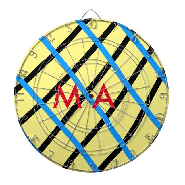 Simple monogram add your name letter man minimal t dartboard (Front)