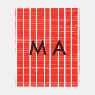 Simple monogram add your name letter man minimal t fleece blanket