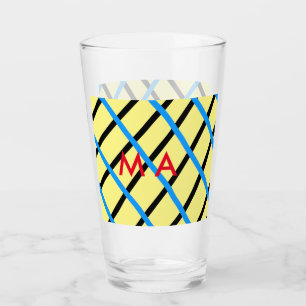 Simple monogram add your name letter man minimal t glass