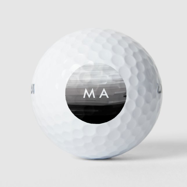 Simple monogram add your name letter man minimal t golf balls (Front)
