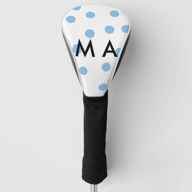 Simple monogram add your name letter man minimal t golf head cover (Front)