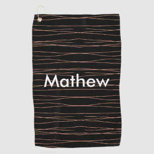Simple monogram add your name letter man minimal t golf towel