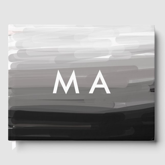 Simple monogram add your name letter man minimal t guest book (Front)