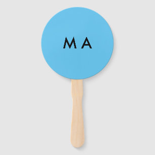 Simple monogram add your name letter man minimal t hand fan