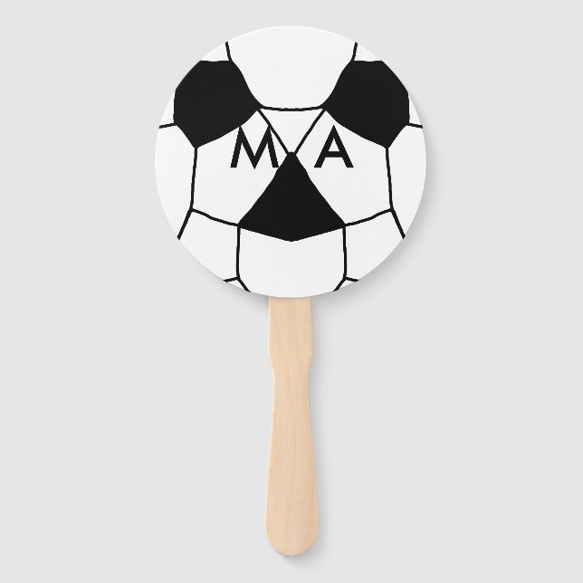 Simple monogram add your name letter man minimal t hand fan (Front)