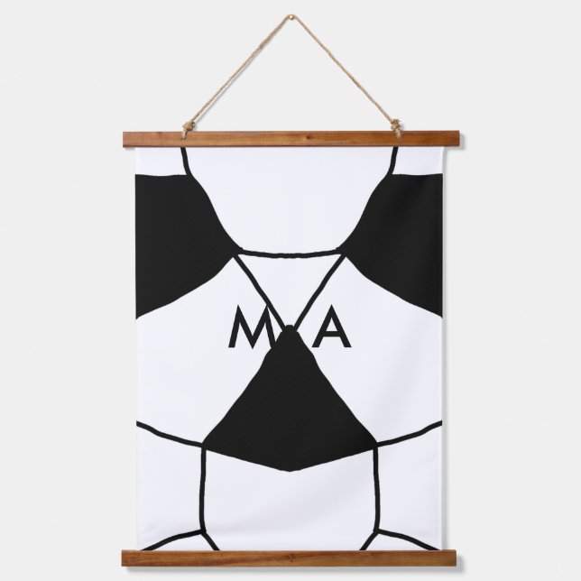 Simple monogram add your name letter man minimal t hanging tapestry (Front)