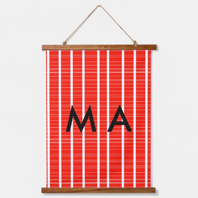 Simple monogram add your name letter man minimal t hanging tapestry (Front)