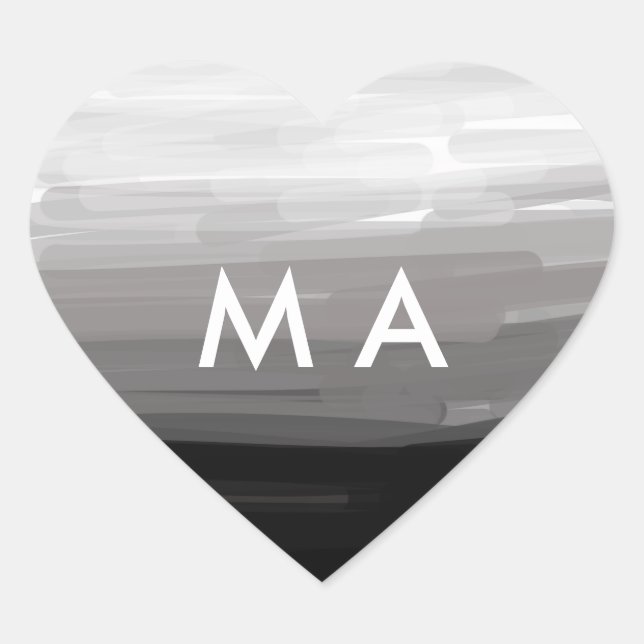 Simple monogram add your name letter man minimal t heart sticker (Front)