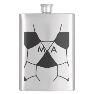 Simple monogram add your name letter man minimal t hip flask