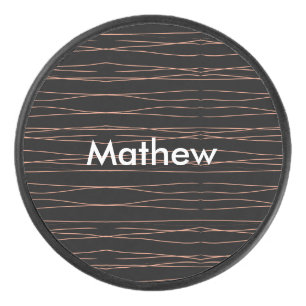 Simple monogram add your name letter man minimal t hockey puck