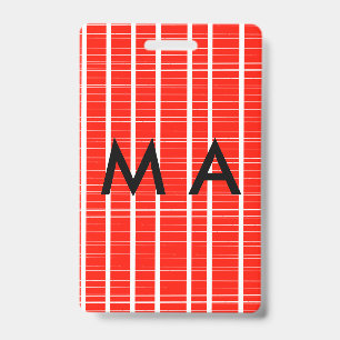 Simple monogram add your name letter man minimal t ID badge