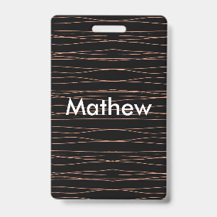 Simple monogram add your name letter man minimal t ID badge