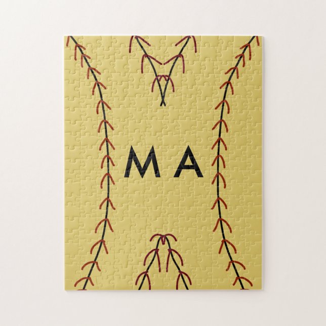 Simple monogram add your name letter man minimal t jigsaw puzzle (Vertical)