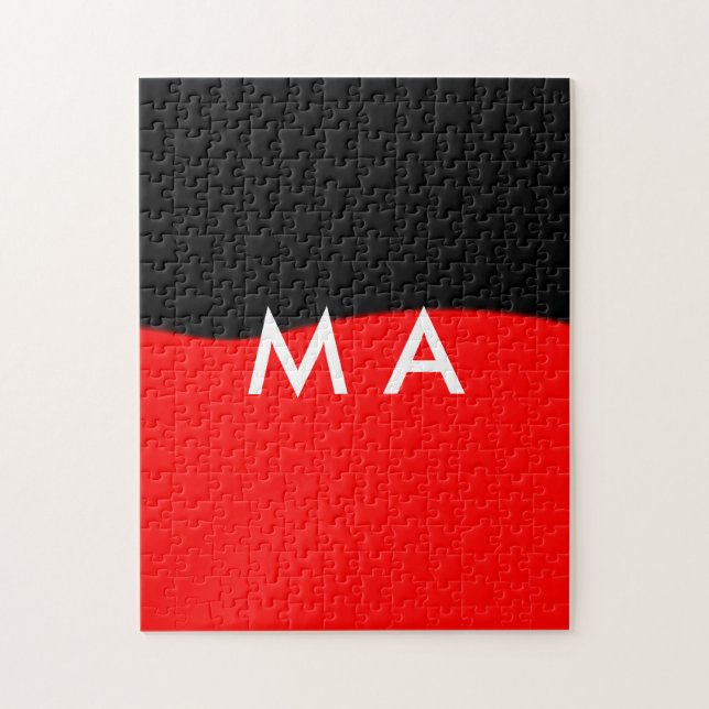 Simple monogram add your name letter man minimal t jigsaw puzzle (Vertical)